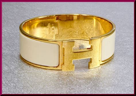 hermes white enamel bangle|vintage hermes bangle.